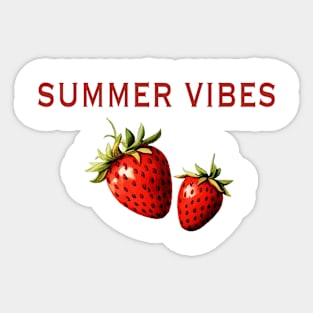 Strawberry Summer Vibes Sticker